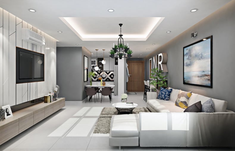 Dịch vụ thiết kế phòng khách đẹp cho căn hộ Nội thất Phòng khách Trang trí  
