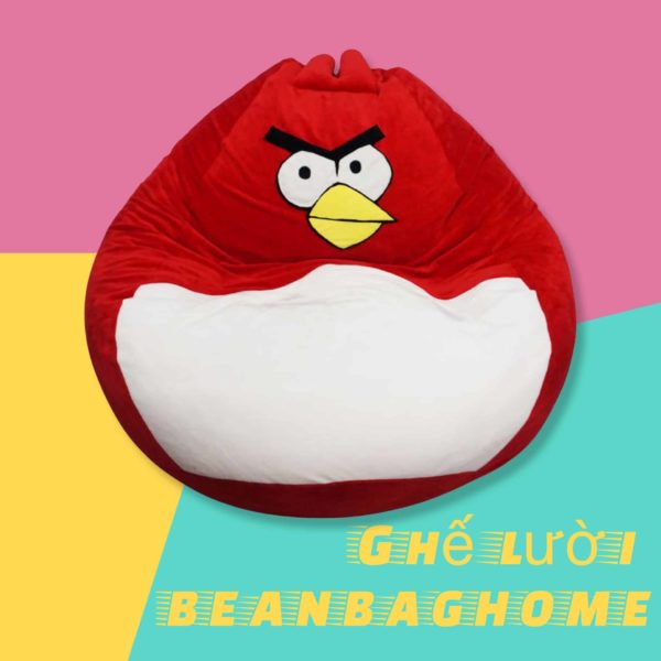Ghế Lười bệt Hạt Xốp Angry Birds Size L , gheluoichimdo 02