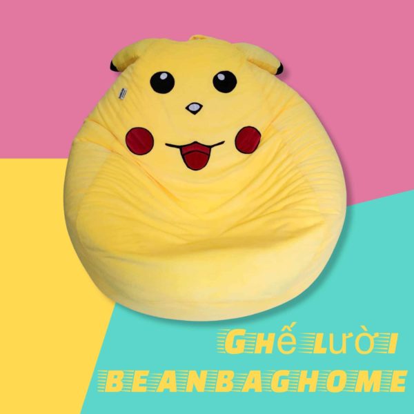 Ghế Lười hình thú Pikachu Hạt Xốp Size M Ghế lười BeanBagHome beanbaghome.com 3