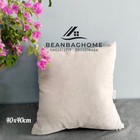 Gối sofa 45x45cm – Màu xám trắng – (Tựa lưng sofa, ghế ngồi văn phòng) Gối sofa beanbaghome.com