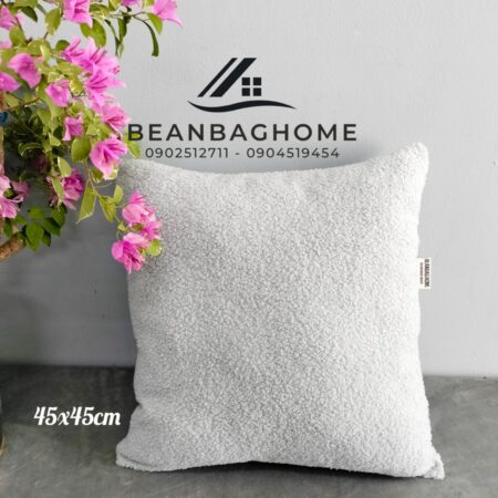 Gối sofa 45x45cm – Màu lông cừu – (Tựa lưng sofa, ghế ngồi văn phòng) Gối sofa beanbaghome.com
