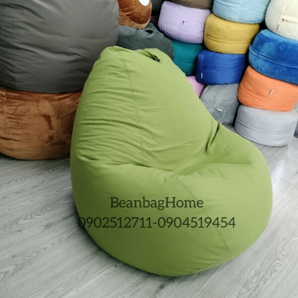 Ghế lười quả lê xanh cốm chất liệu cotton co giãn size L Ghế lười BeanBagHome beanbaghome.com 4