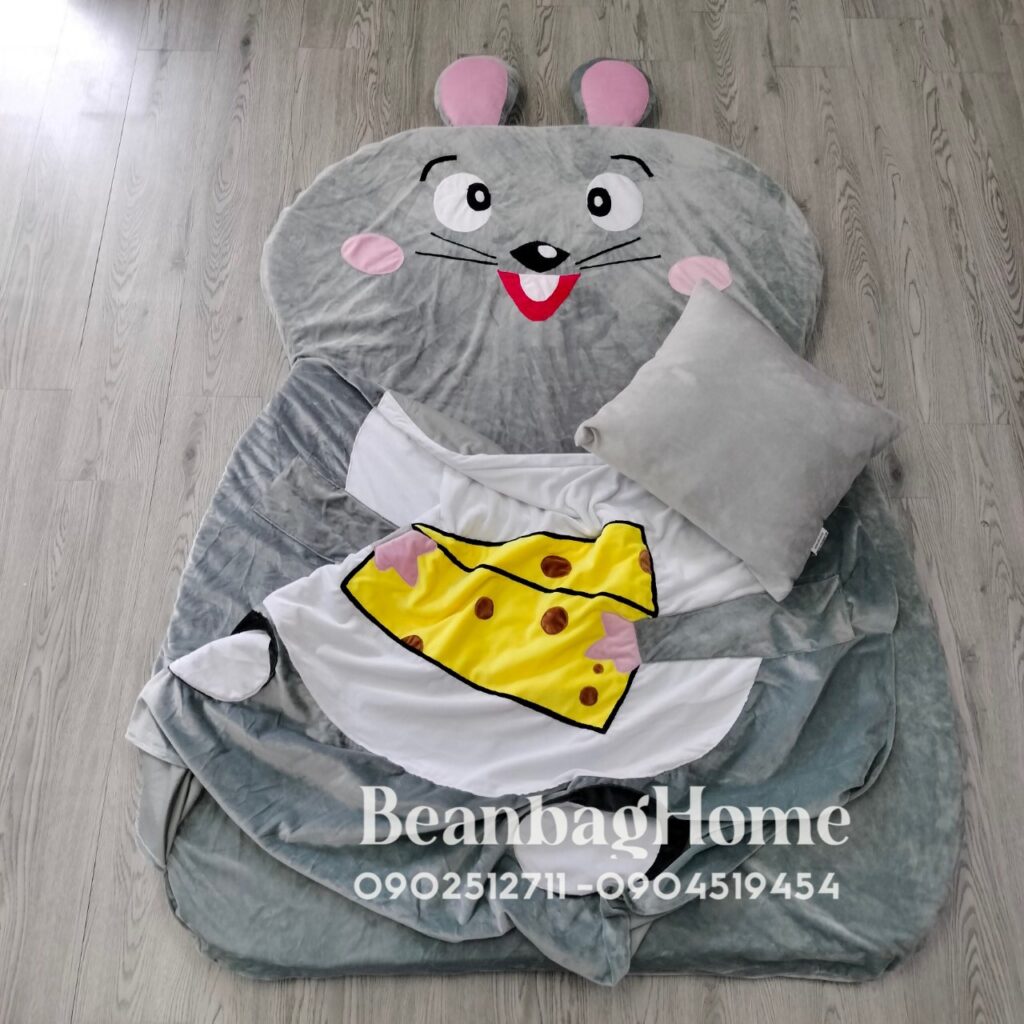 Ghế Lười Bean Bag Home giuong-luoi-nem-thu-bong-chuot-pho-mai-b-1024x1024 Giường lười nệm thú bông hình chuột gặm phô mai kute  