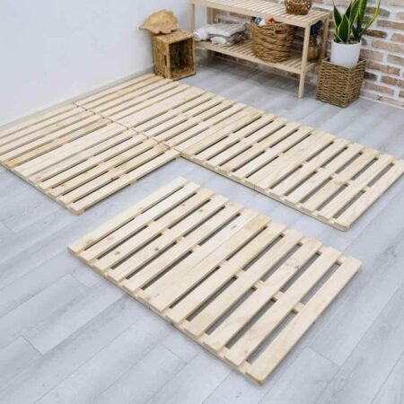 Pallet gỗ thông làm giường ngủ Giường ngủ beanbaghome.com