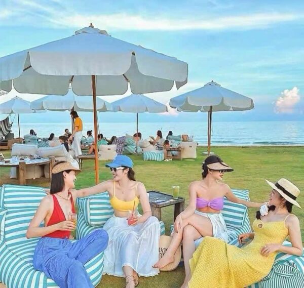 Ghế lười ngồi bãi biển ngoài trời màu xanh da trời Ghế lười bãi biển beanbaghome.com 5