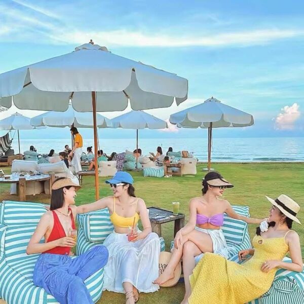 Ghế lười ngồi bãi biển ngoài trời màu xanh da trời Ghế lười bãi biển beanbaghome.com 2